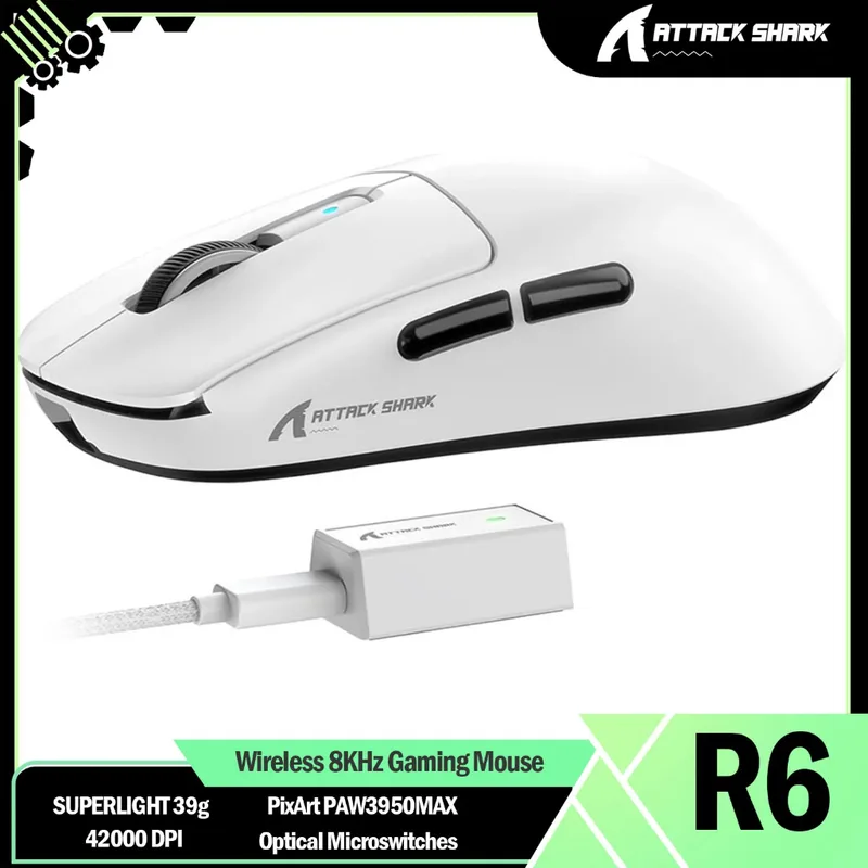 ATTACK SHARK R6 Trådlös 8KHz Spelmus