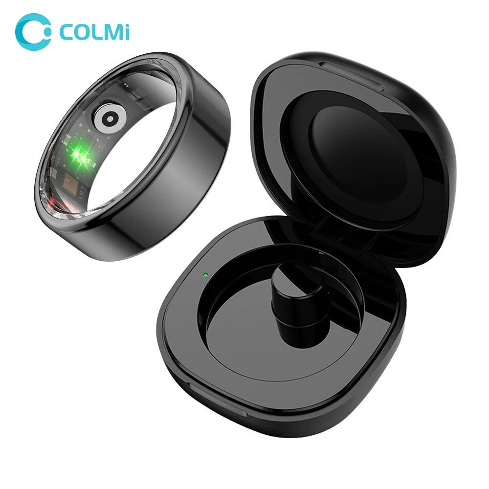 Akozon Smart Ring Laddningsfodral med Magnetisk Port 200mAh Batteri Kompakt Laddarbox för COLMI R02 R06 R11M R8 Fitness Ring