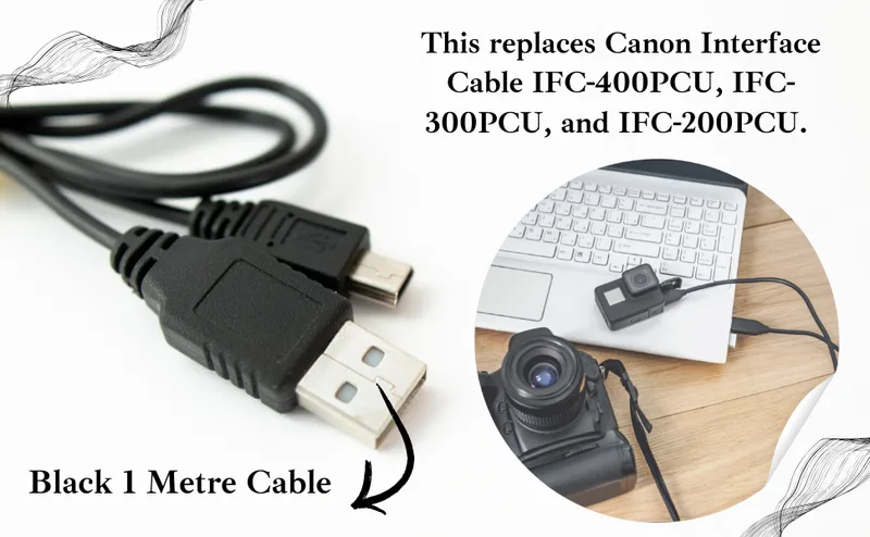 DragonTrading® Canon-kamera ersättande USB-kabel, datagränssnitt kabel för Canon PowerShot, EOS, DSLR-kameror och videokameror