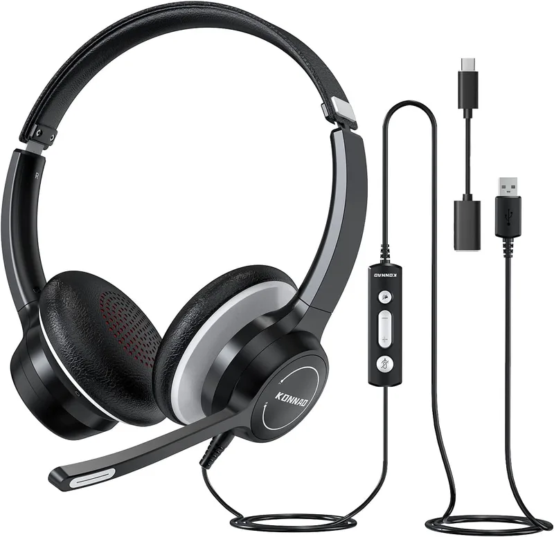 USB-Headset Datorundervisningstelefonheadset med Mikrofon Type-C