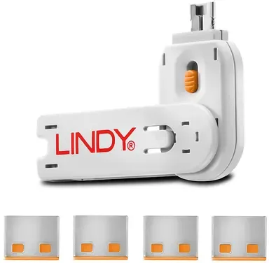 Port Blocker USB Orange 4-pack