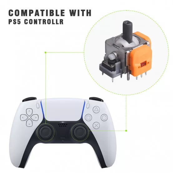 iParto 2 st Hall Effect Joystick ersättningssats för PS5