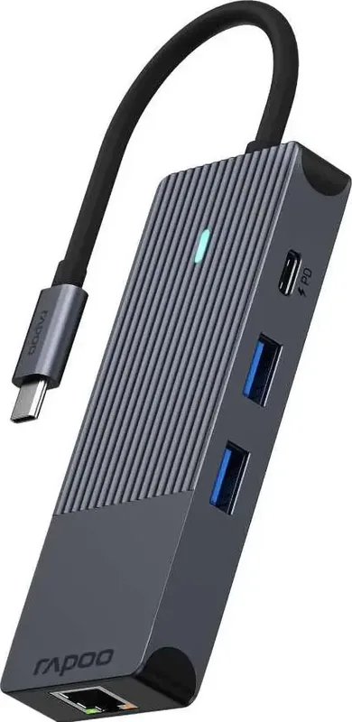 RAPOO UCM-2004 8-i-1 USB-C Multiport Adapter hub (svart)