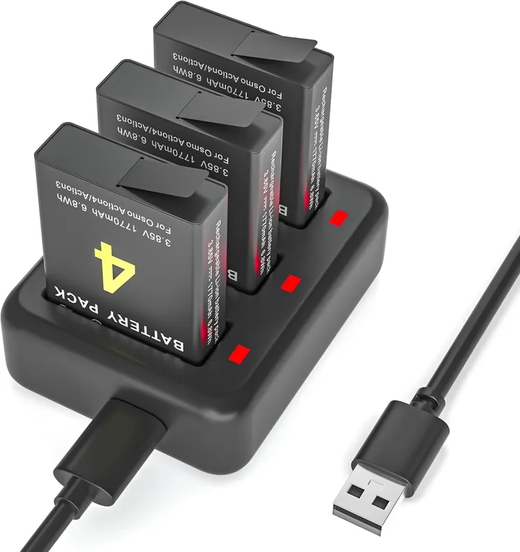 Äkta Osmo Action 3/Osmo Action 4 Extreme Batteri 1770 mAh Kallbeständig lång livslängd for DJI Osmo Action 3/Osmo Action 4 kamera (Color : 3pcs)