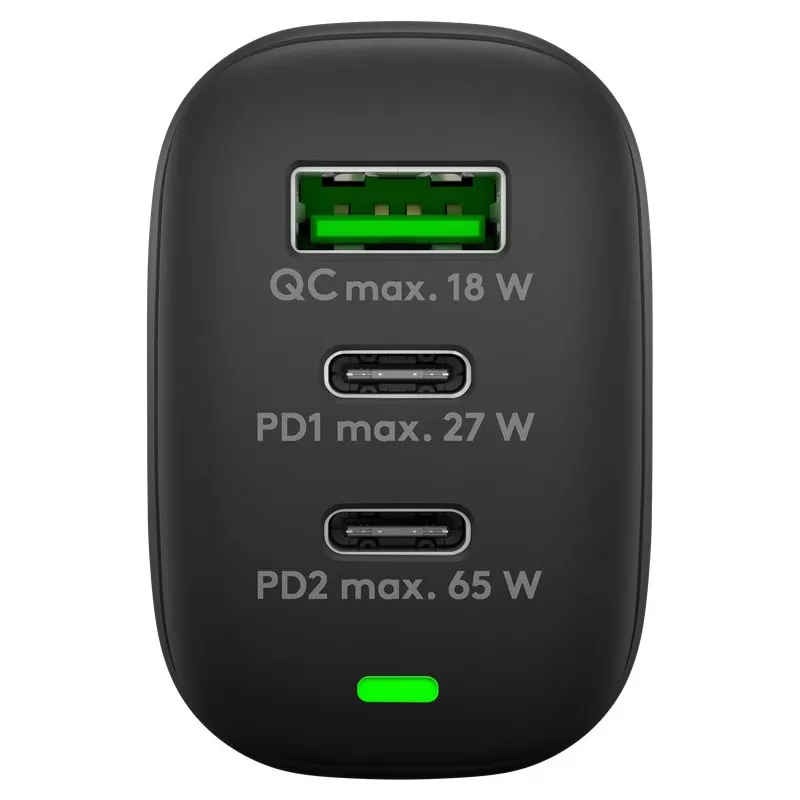 Goobay USB-C™ PD multiport snabbladdare (65 W), svart (64753)