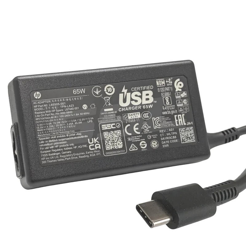 65W HP Elitebook USB C-bärbar dator laddare