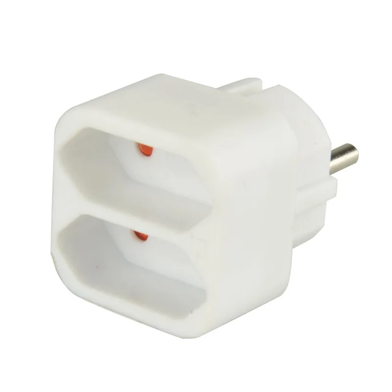 UNITEC Euro-adapter 2 fack, vit