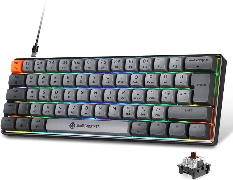 MAGIC-REFINER MK21 60% Trådad Mekanisk Spel Tangentbord