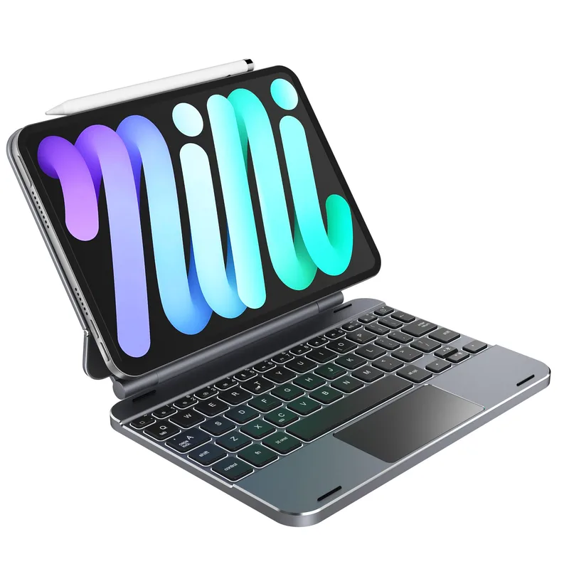 JZ Combo Magnetic Touch Keyboard Fall för iPad Mini 6th Gen /7th 7 Generation (A17 Pro)