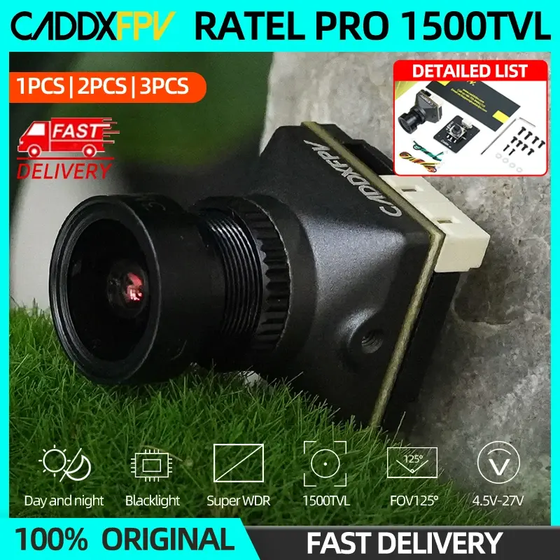 Ratel Pro 1500TVL FPV Blacklight för CADDX-kamera