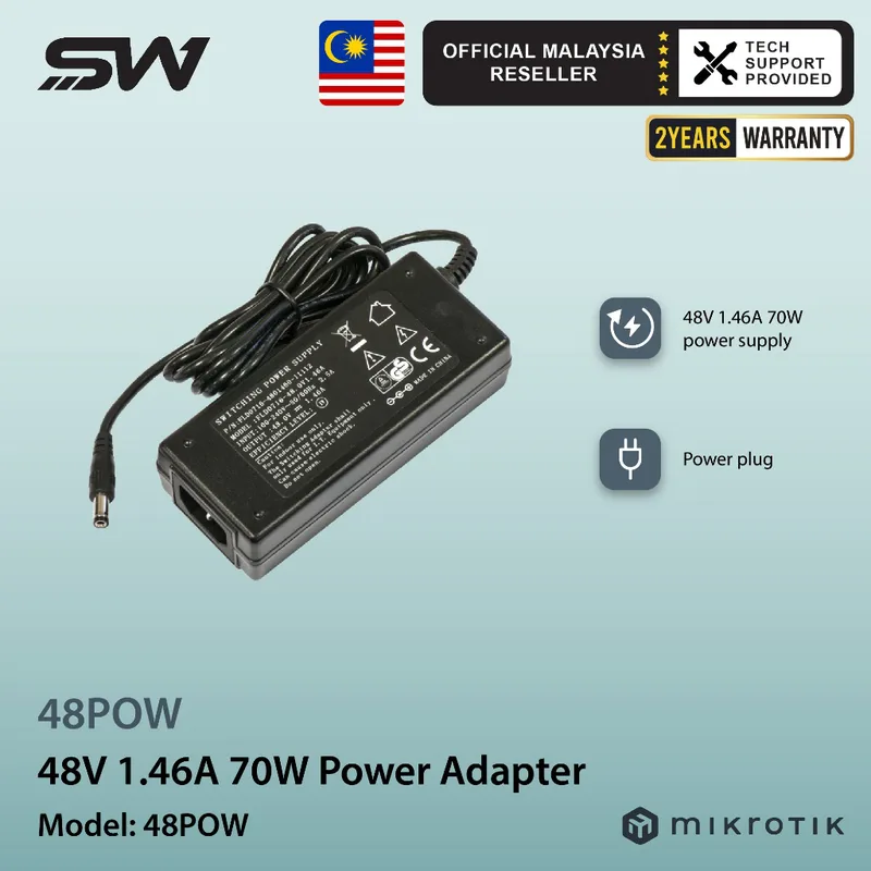 Power adapter 48V, 1.46A, 70W