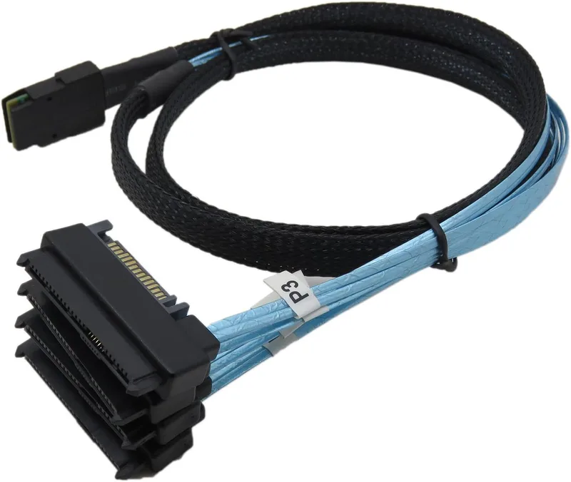 YIWENTEC Mini SAS 36P SFF-8087 till 4 SATA-mål hårddiskanslutning datakabel