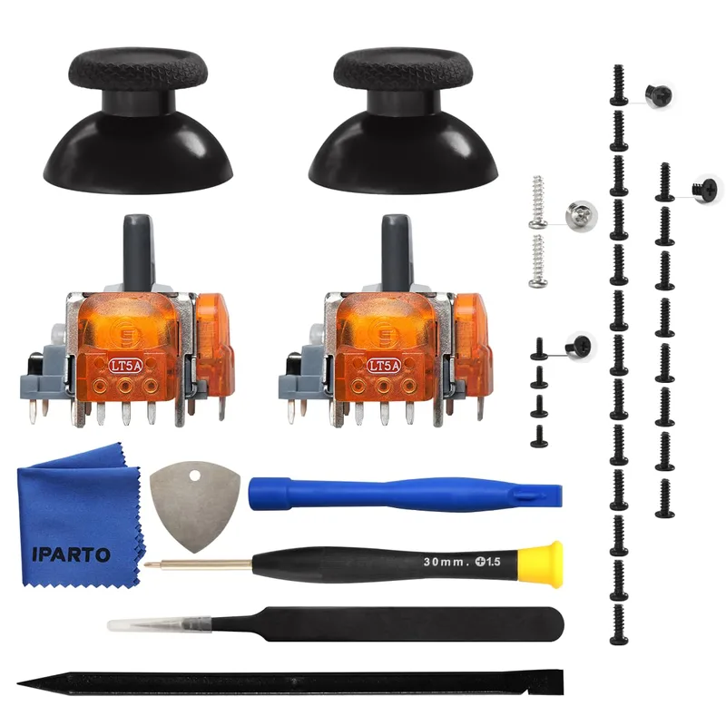 iParto 2-pack TMR elektromagnetisk joystick ersättningssats för PS5