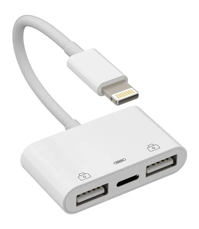 Lightning till USB-adapter 2-i-1 laddare