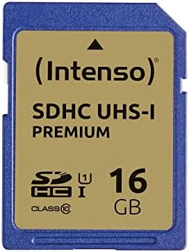 Intenso Premium SDHC-minneskort, klass 10 UHS-I, 16 GB, blå