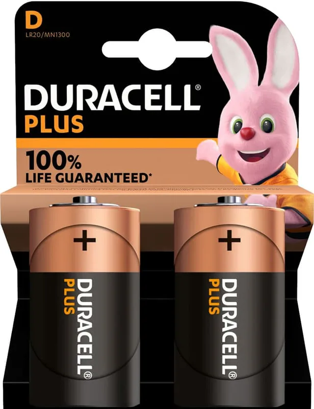 1x2 Duracell Plus Mono D MN1300 LR20 1,5V