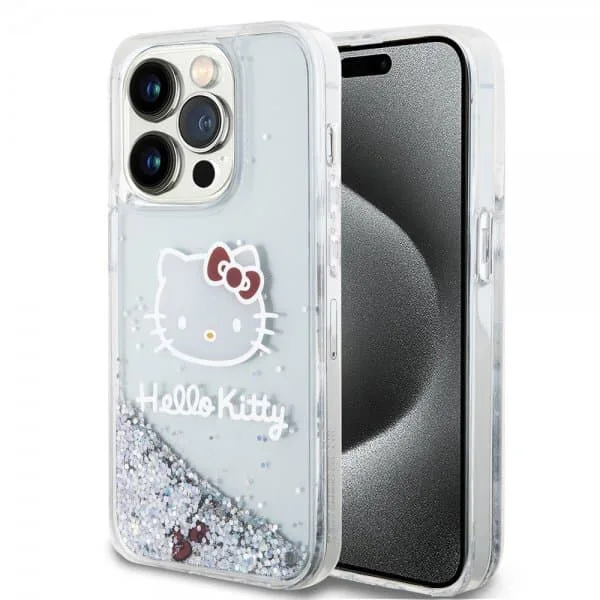"Hello Kitty Liquid Glossy Electroplating Head Logo Fodral för iPhone 13 Pro, Transparent